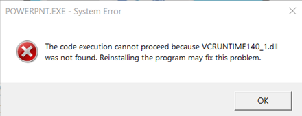 vcruntime error
